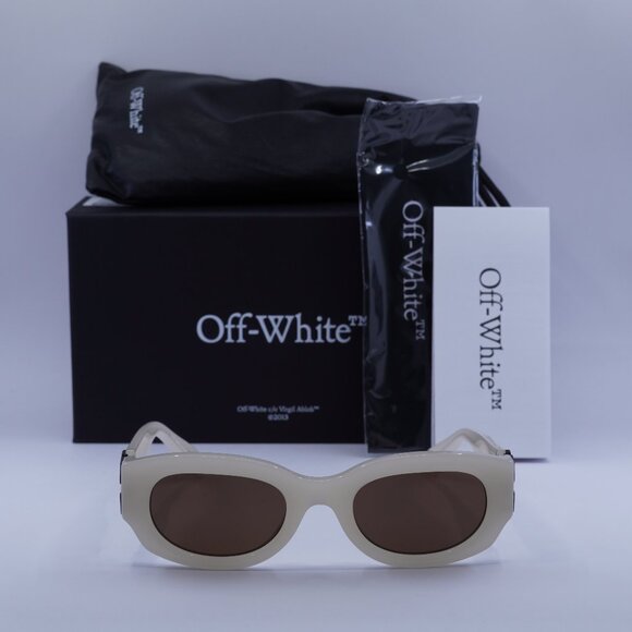 Off-White OERI14E PALMER 6164 Oval Sunglasses – Beige/Brown main image 8
